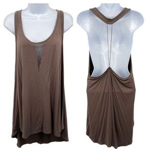 Free People open back chain link flowy tank top